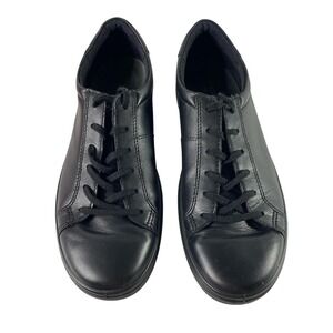 Ecco Shoes Womens Size 9-9.5 Black Leather Low Top Casual Lace Up 857683-01001